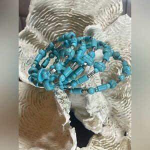 Turquoise Wrap Beaded Bracelet
